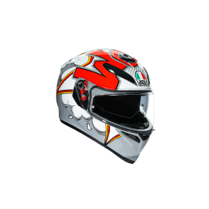 AGV K3 SV Bubble full-face hjelm (grå / hvid / rød)