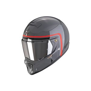 Scorpion Exo-HX1 Nostalgia Streetfighter Fullface-hjelm (grå / sort / rød)