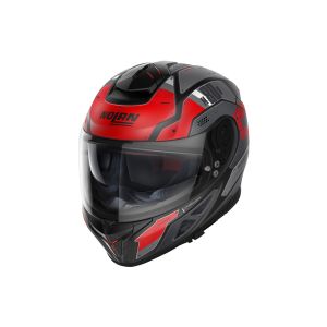 Nolan N80-8 Starscream N-Com full-face hjelm (mat sort / rød)