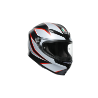 AGV K6 Multi Flash full-face hjelm (mat sort / grå / rød)