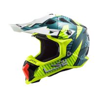 LS2 MX700 Subverter Evo Astro Motocross hjelm (blå / gul / hvid)