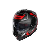 Nolan N80-8 Ally N-Com full-face hjelm (mat sort / grå / rød)