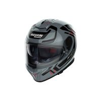 Nolan N80-8 Ally N-Com full-face hjelm (grå / sort / rød)